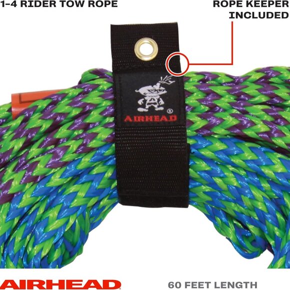 Tow Rope, 1-4 Rider Rope for Towable Tubes Multi, 9/16" - Picture 2 of 7